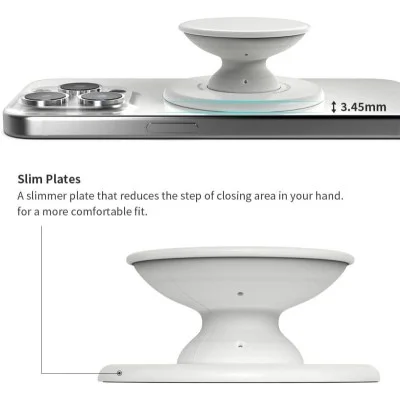 Sinjimoru M-Tap Tok Phone Grip Magnetic Silicone - White